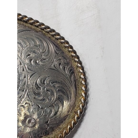 Montana Silversmiths 40 Years 1973-2013 Engraved Initial C Western Belt Buckle - Picture 4 of 11